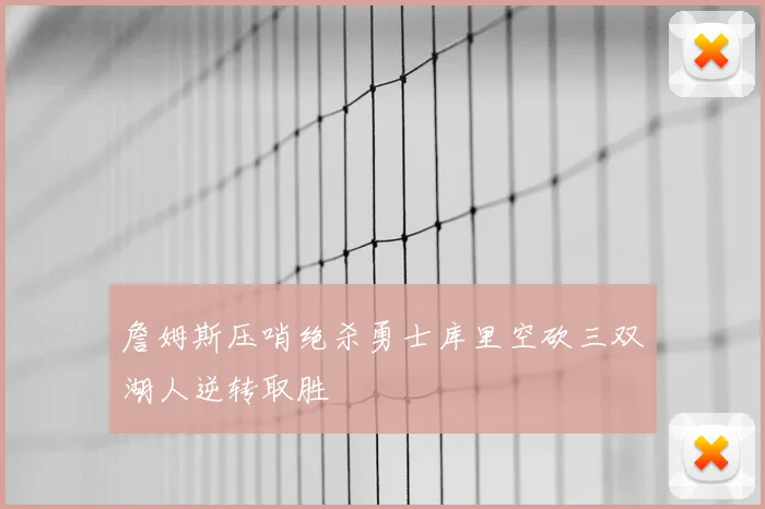 詹姆斯压哨绝杀勇士库里空砍三双湖人逆转取胜